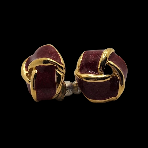 Elegant Gold and Silver Knot Earrings Set - Picture 5 of 9